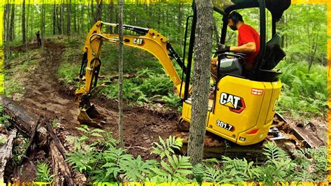 mini excavator trail|mechanized trail building equipment.